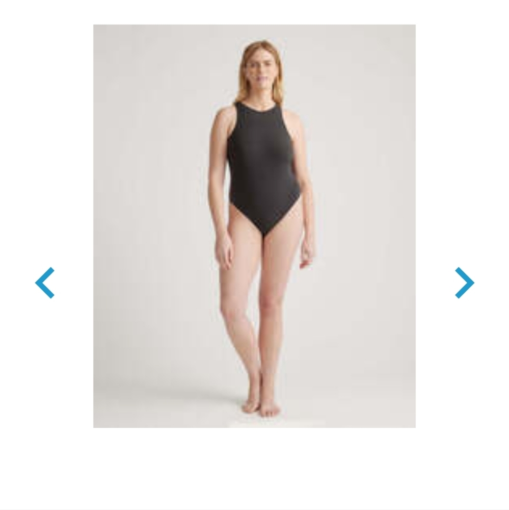 Quince High Neck Bodysuit Black